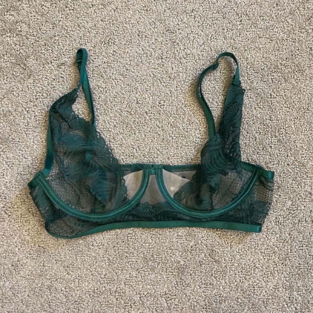 Green Lace Lingerie Bra